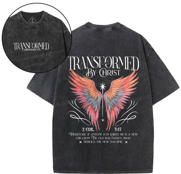 Transformed By Christ Christian Washed T-Shirt Sale - GuidingCross