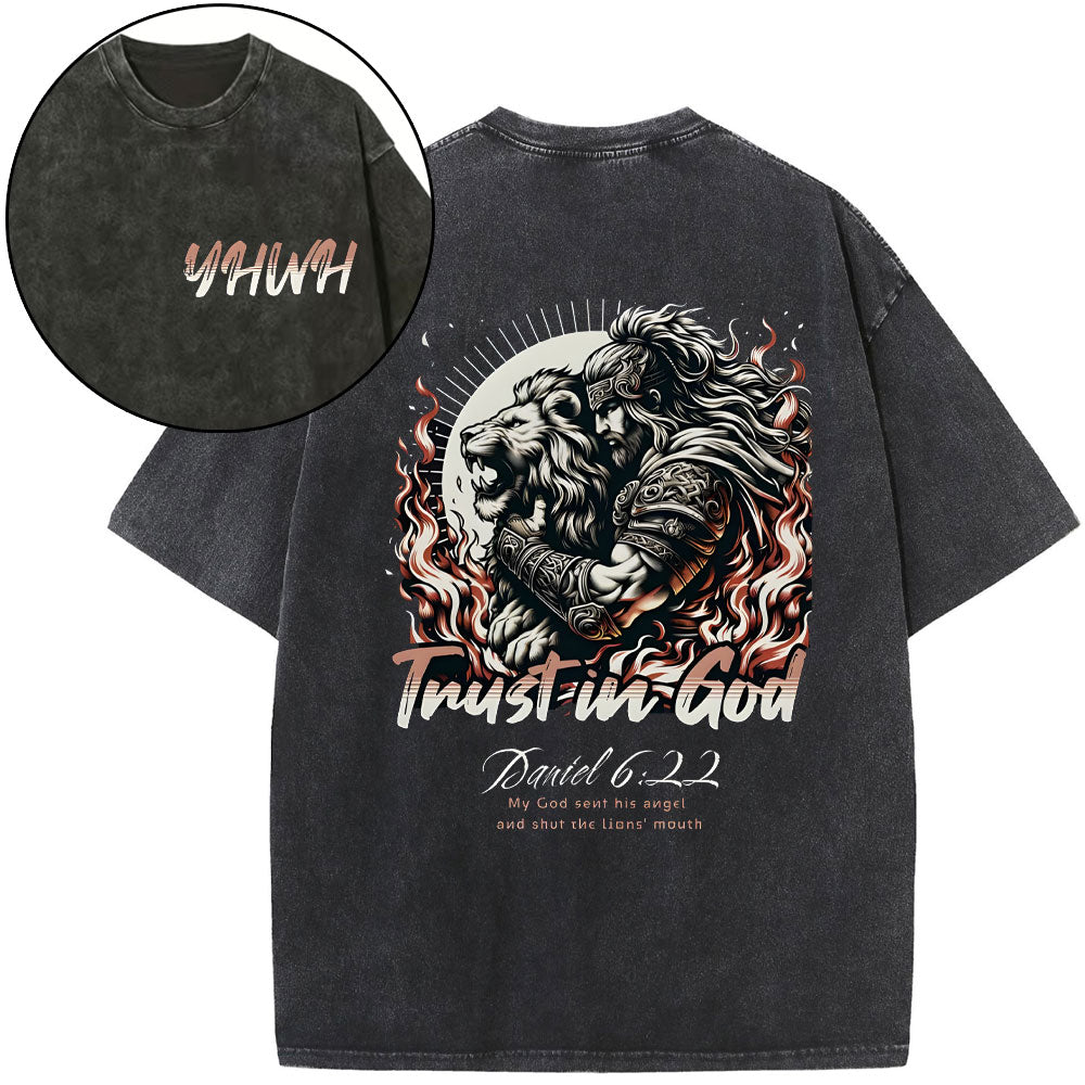 Trust In God Christian Washed TShirt  