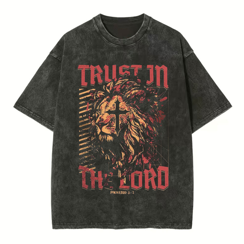 Trust In The Lord Christian Washed T-Shirt Sale - GuidingCross