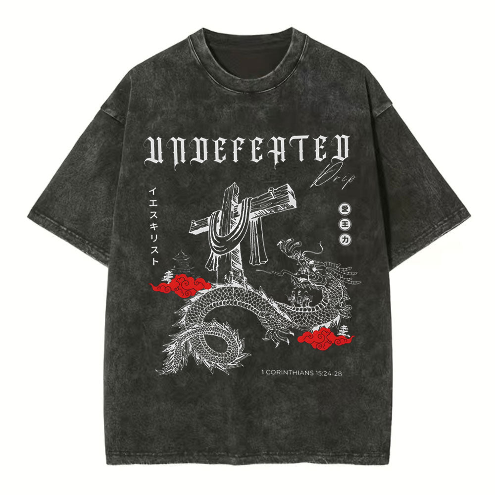 Undefeated Chirstian Washed T-Shirt Sale - GuidingCross