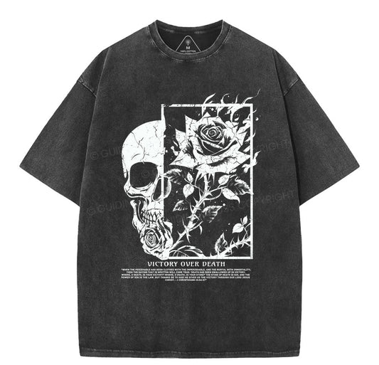 Victory Over  Death Christian Washed T-Shirt Sale - GuidingCross