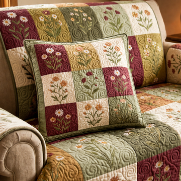 Vintage Patch Meadow Quilted Pillow Case NCU0TV1553
