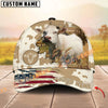 Unijames Cattle American Flag Cowhide Personalized Name 3D Classic Cap