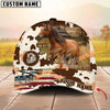 Unijames Cattle American Flag Cowhide Personalized Name 3D Classic Cap