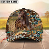 Unijames Cattle Sunflower Western Cowhide Personalized Name 3D Classic Cap