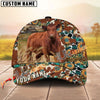 Unijames Cattle Sunflower Western Cowhide Personalized Name 3D Classic Cap