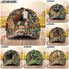 Unijames Cattle Sunflower Western Cowhide Personalized Name 3D Classic Cap