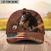 Unijames Cattle Brown Carving American Flag Personalized Name 3D Cap
