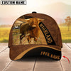 Unijames Cattle Brown Leather Pattern Personalized Name Cap