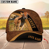 Unijames Cattle Brown Leather Pattern Personalized Name Cap