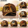 Unijames Cattle Brown Leather Pattern Personalized Name Cap