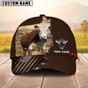 Unijames Cattle Flag Leather Pattern Personalized Name Cap