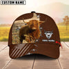 Unijames Cattle Flag Leather Pattern Personalized Name Cap