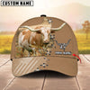 Unijames Cattle Flag Leather Pattern Personalized Name Cap