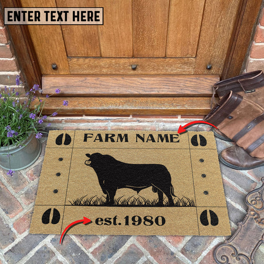 Uni Beefmaster Hoove Custom Farm Name Custom Year Coir Doormat