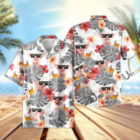 Uni Pig Summer Beer Chill Hawaiian Shirt