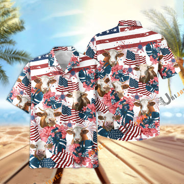 Uni Simmental Happy America Hawaiian Shirt