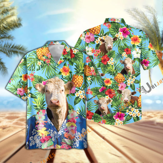 Uni Hereford Summer Pineapple Chilling Hawaiian Shirt
