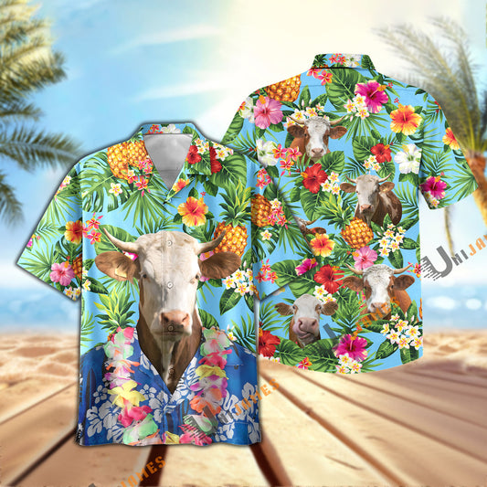 Uni Simmental Summer Pineapple Chilling Hawaiian Shirt