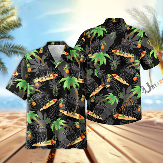 Uni Black Angus Happy Summertime Hawaiian Shirt