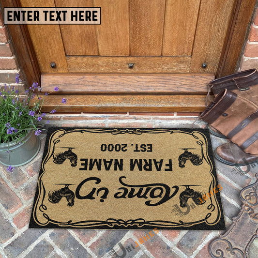 Uni Chicken Funny Come In Go Away Custom Farm Name Custom Year Coir Doormat