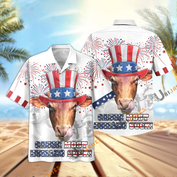 Uni Beefmaster Happy 4th July Hawaiian Shirt