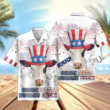 Uni Black Baldy Happy 4th July Hawaiian Shirt