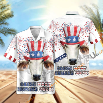 Uni Brahman Happy 4th July Hawaiian Shirt