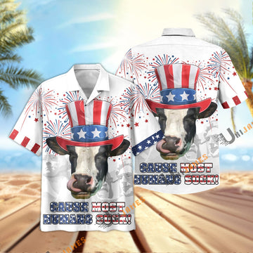 Uni Holstein Happy 4th July Hawaiian Shirt