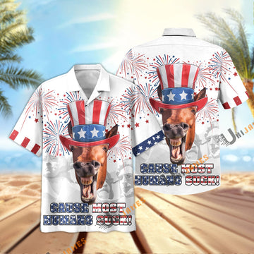 Uni Horse Happy 4th July Hawaiian Shirt