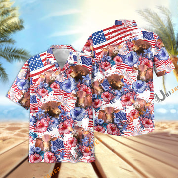 Uni Beefmaster Happy America 2 Hawaiian Shirt