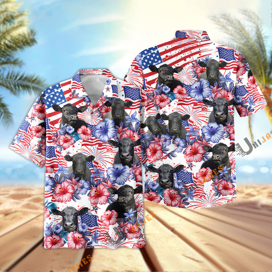 Uni Black Angus Happy America 2 Hawaiian Shirt