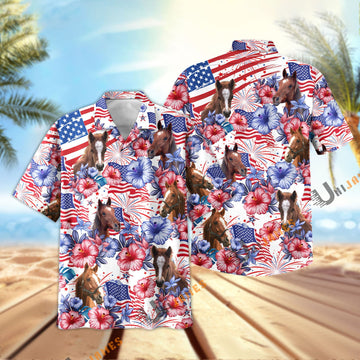 Uni Horse Happy America 2 Hawaiian Shirt