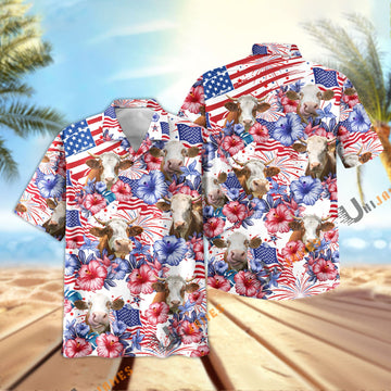 Uni Simmental Happy America 2 Hawaiian Shirt