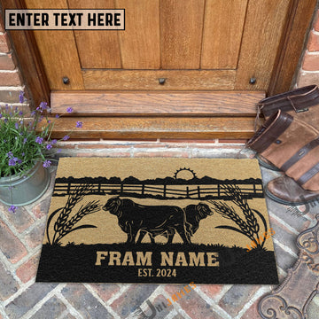 Uni Beefmaster Sunshine Field Custom Farm Name Custom Year Coir Doormat