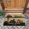 Uni Brahman Happy Ranch Custom Farm Name Custom Year Coir Doormat