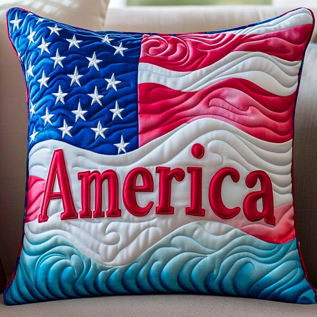 Wave of Freedom Quilted Pillow Case NCU0NT7733