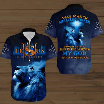 UniJames Way Maker Miracle Worked Jesus Hawaiian Shirt - Christian Hawaiian Shirt - Religious Hawaiian Shirts
