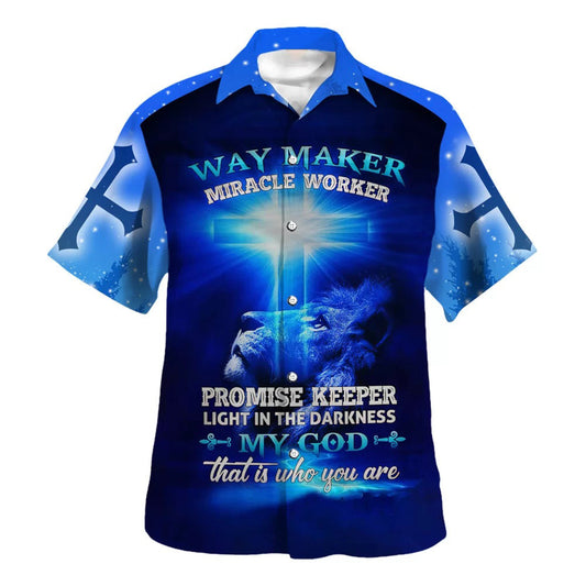 UniJames Way Maker Miracle Worked Promise Keeper Hawaiian Shirt - Christian Hawaiian Shirt - Religious Hawaiian Shirts