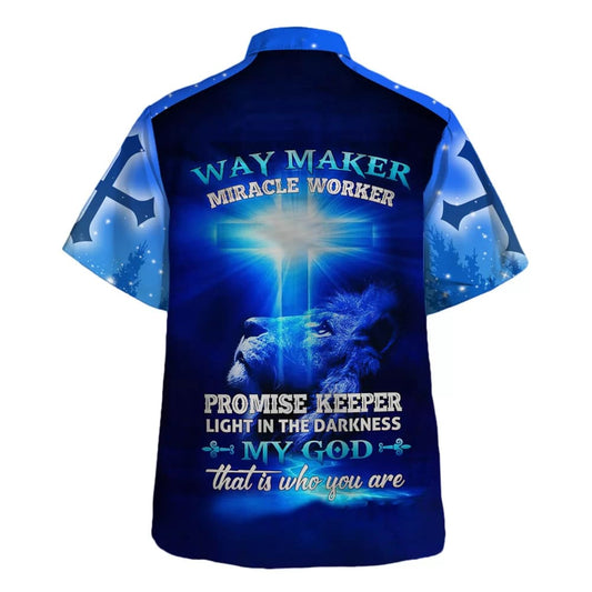 UniJames Way Maker Miracle Worked Promise Keeper Hawaiian Shirt - Christian Hawaiian Shirt - Religious Hawaiian Shirts