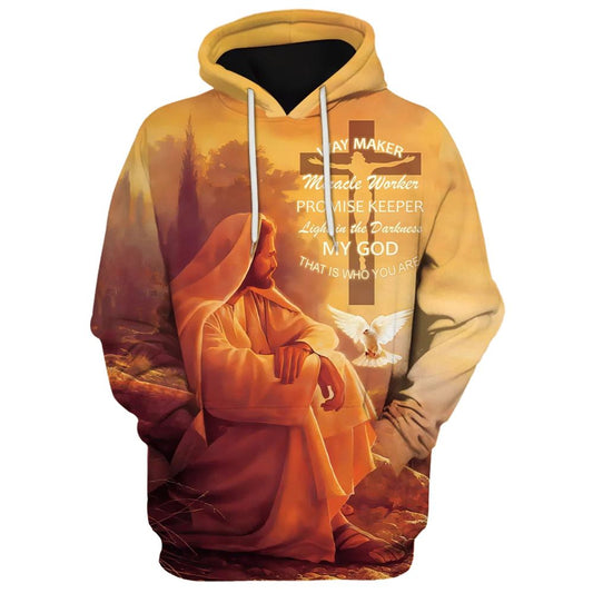 Uni Way Maker Miracle Worker, Promise Keeper Jesus And Dove 3D Hoodie