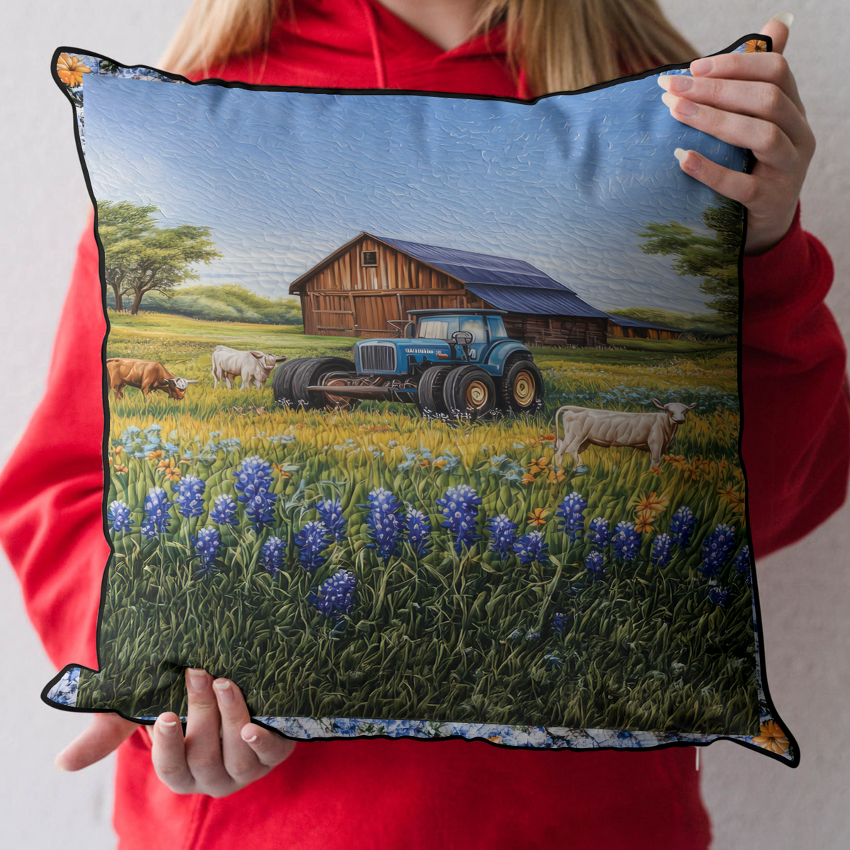 Wild Bluebonnet Quilted Pillow Case NCU0DK6985