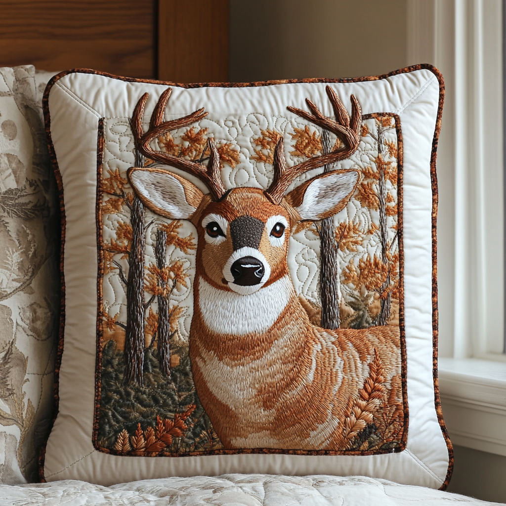 Wilderness Deer Quilted Pillow Case NCU0DV5383