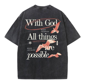 With God Chirstian Washed TShirt  