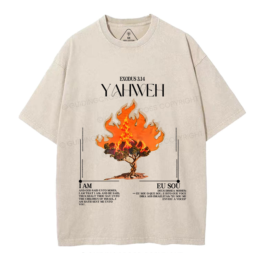 YAHWEH Chirstian Washed T-Shirt Sale - GuidingCross