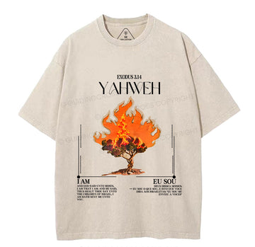 YAHWEH Chirstian Washed T-Shirt Sale - GuidingCross