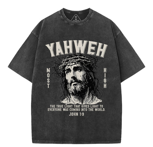 YAHWEH Jesus Christian Washed TShirt  