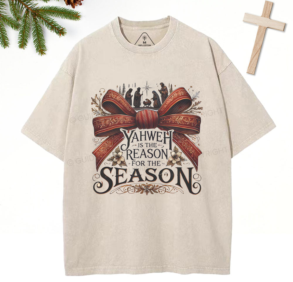 YESHUA Is The Reason For The Season Christian Christmas Washed TShirt  