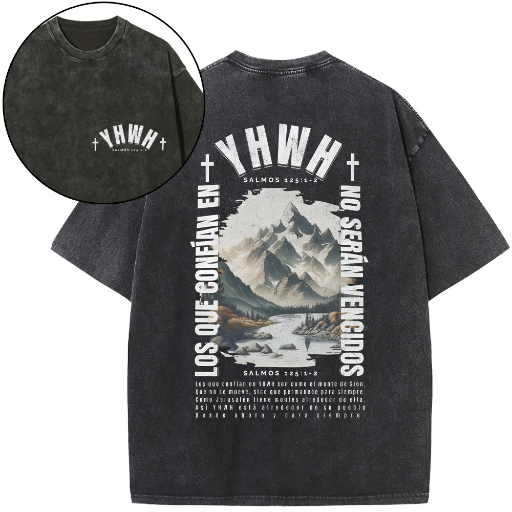 YHWH Christian Washed T-Shirt Sale - GuidingCross