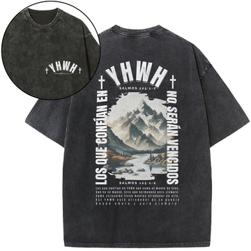 YHWH Christian Washed T-Shirt Sale - GuidingCross